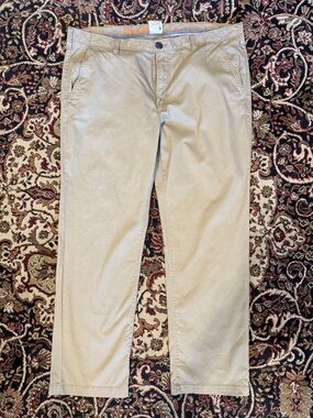 Men's Khaki Chino Pants - Lightweight Casual urban pipeline slim straight 38 30